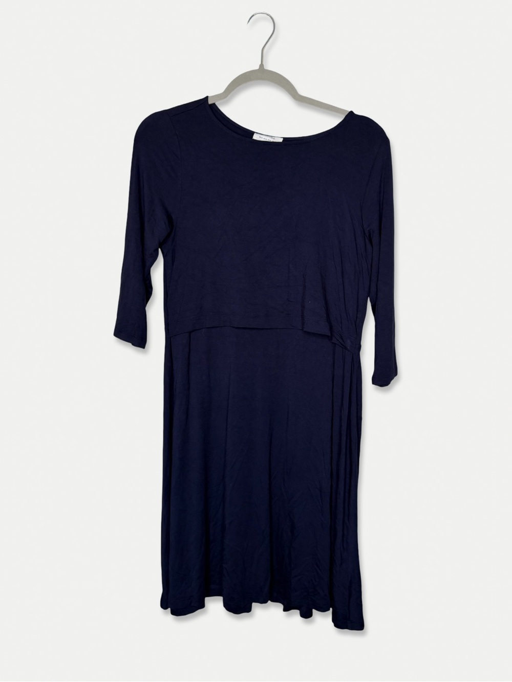 Seraphine Dress Size 10 Navy Maternity Breastfeeding Knee Length 3/4 Sleeve GUC